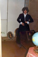 Quick change behind the scenes for Jackie during a performance.