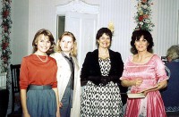 Dressing room during the dress rehearsal:  L-r:  Caroline and Helen Finlay, Jill Edwards, Jackie Finlay, Beryl Pearce.