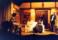 L-r :  Marion Gadsby (Mrs Bradman), Madame Arcati, Ruth, Doctor Bradman (James Harper),and Charles