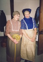 Two of the gossipy women L-R  Mrs Evans (Pauline) and Mrs Rhys (Margaret Thomas)