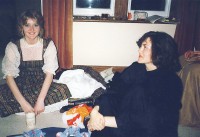 Angharad and Mrs PowisLindsay and Amanda in the dressing room