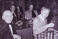 L-r: Fred Temlett; Bruce Cunningham, a shadowy Bruce Finlay, Jim Harper and Keith Bennett