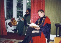 Morning Room:Jim Harper (Lord Capulet) and Brian Clarkin (Prince Escalus).  