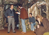 In rehearsal: L-r :  Simon Birkett, Neil Canning, Peter Burley, Adam Hurst, Lindsay Jacques